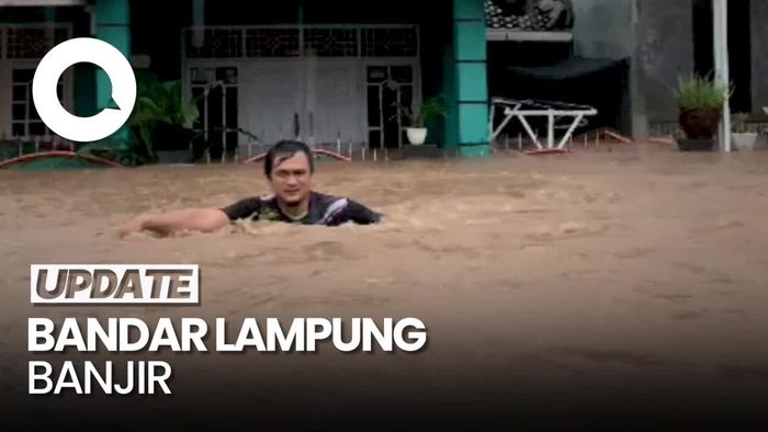 Bandar Lampung Banjir Setelah Hujan Deras Sabtu Sore