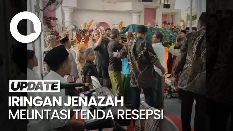 Viral Iring-iringan Keranda Jenazah Lintasi Resepsi Pernikahan di Gresik