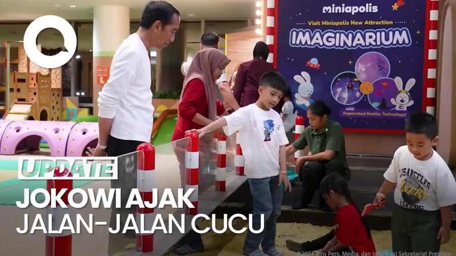 Momen Jokowi Ajak Jan Ethes-Sedah Mirah Main di Playground Jakarta