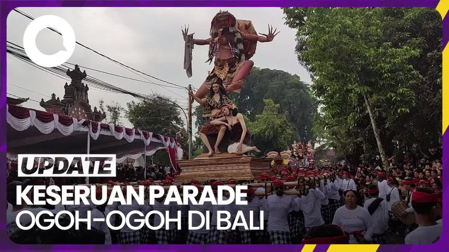 Antusiasme Warga Sambut Parade Ogoh-ogoh di Tabanan Bali