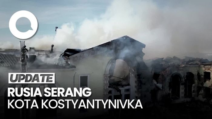Penampakan Stasiun Kereta Kostyantynivka Hancur Dibombardir Rusia