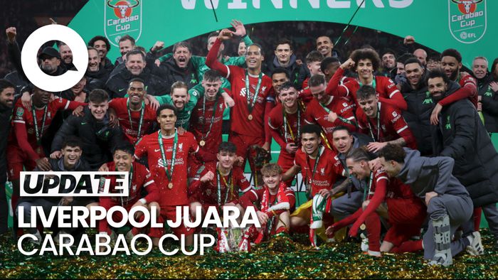 Tandukan Van Dijk Bawa Liverpool Juara Piala Liga Inggris