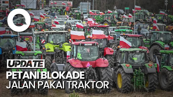 Protes Uni Eropa, Petani Polandia Blokade Jalan ke Jerman Pakai Traktor