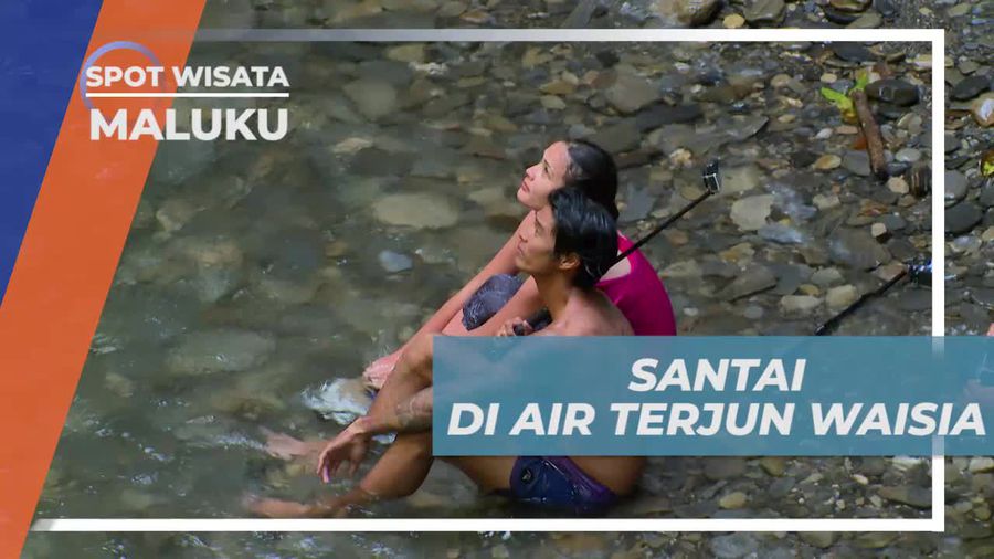 Bersantai Sejenak Menikmati Keindahan Air Terjun Waisia Maluku 