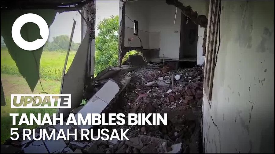 Penampakan 5 Rumah Rusak Gegara Tanah Ambles di Gresik