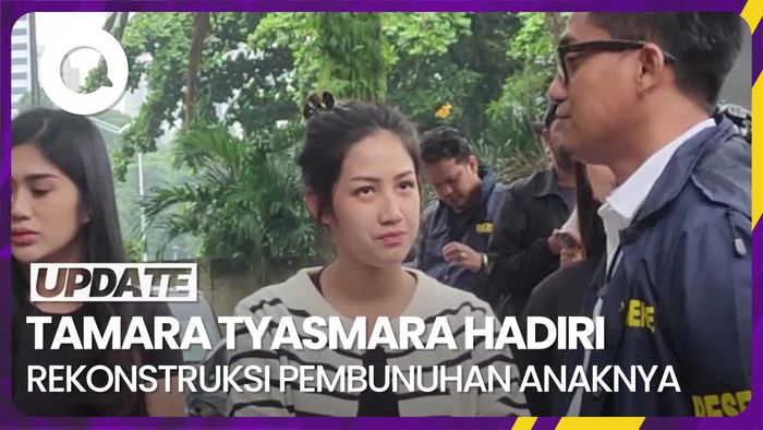 Saat Tamara Tyasmara Hadiri Rekonstruksi Pembunuhan Anaknya