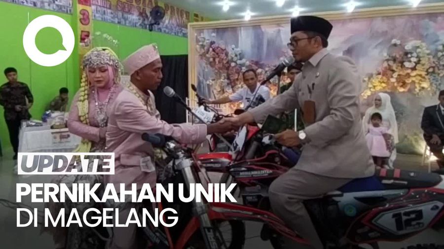 Unik! Pasangan di Magelang Ijab Kabul di Atas Motor Trail