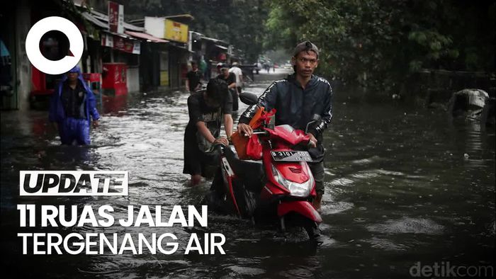 Kondisi Sejumlah Ruas Jalan di Jakarta Tergenang Banjir Pagi Ini