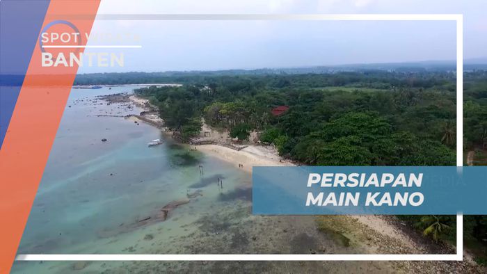 Persiapan Sebelum Bermain Kano di Pantai tanjung Lesung, Banten