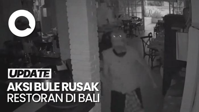 Momen Bule Diduga Gunakan Kapak Rusak Restoran di Bali