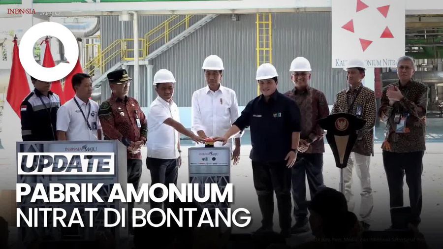 Momen Jokowi Resmikan Pabrik Amonium Nitrat Senilai 1,2 T di Kaltim