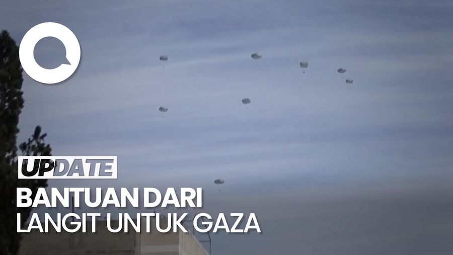 Penampakan Langit Gaza Hujan Bantuan Kemanusiaan