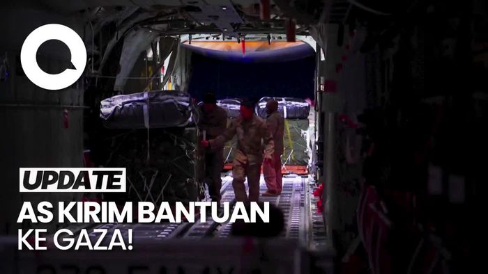 Momen Perdana Bantuan AS Turun dari Langit Gaza!