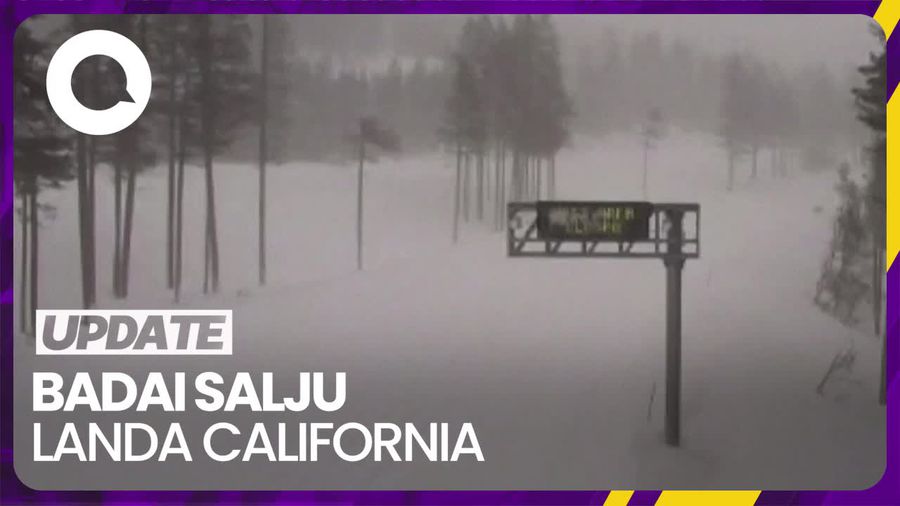 California Memutih Gegara Badai Salju 