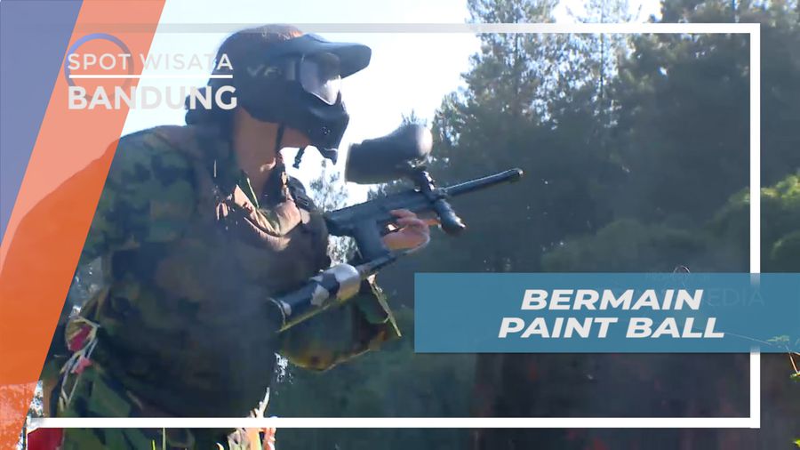 Serunya Saling Serang Menembak Target Bermain Paint Ball, Bandung