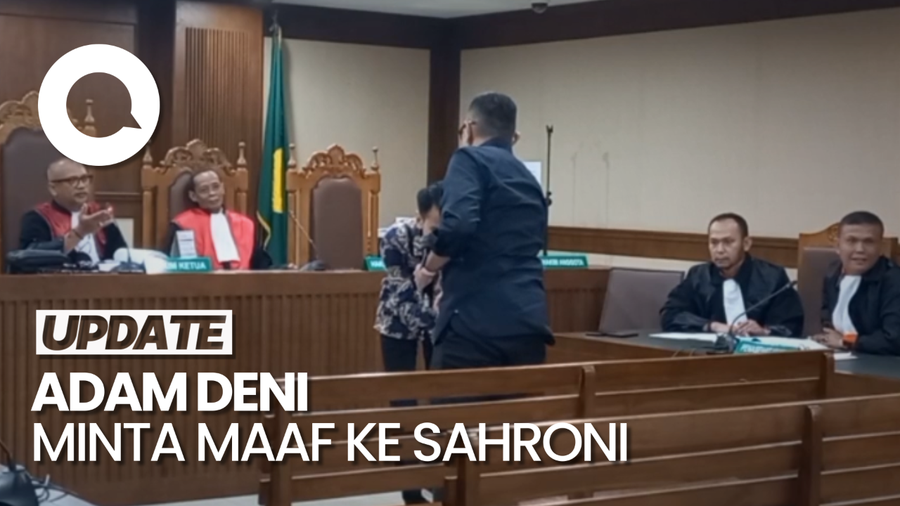Momen Adam Deni Membungkuk dan Minta Maaf ke Sahroni di Ruang Sidang