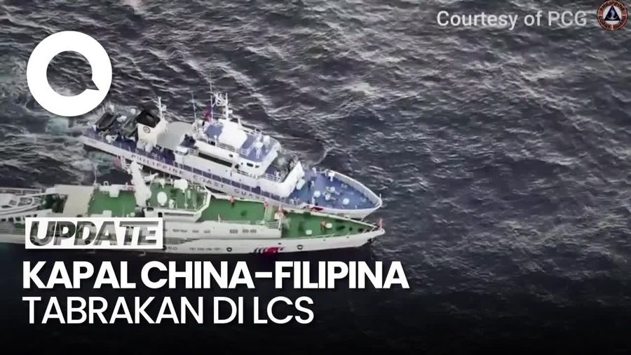 Tegang! Detik-detik Kapal China-Filipina Tabrakan di LCS