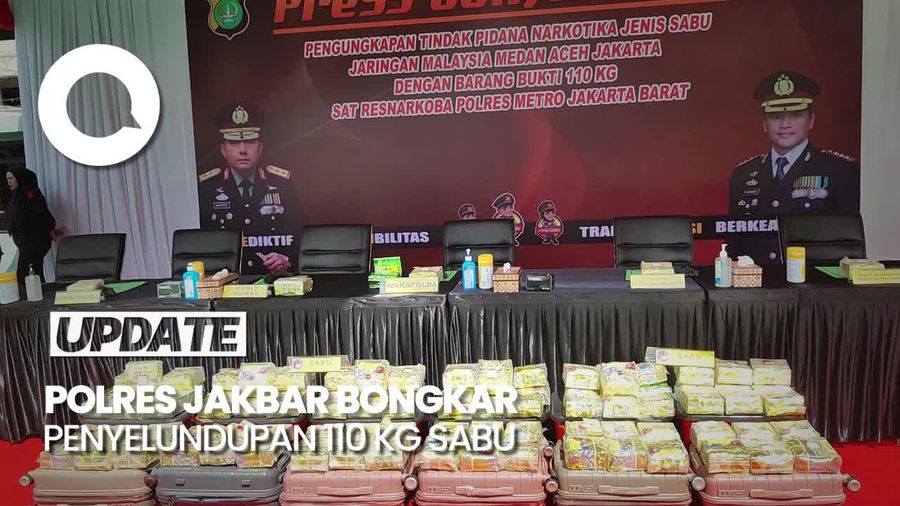 Penampakan Barang Bukti 110 Kg Sabu dari Jaringan Indonesia-Malaysia