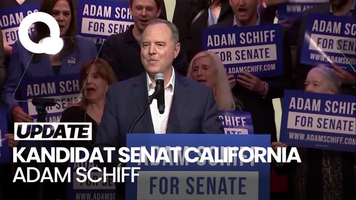 Pidato Kemenangan Senator Adam Schiff Diwarnai Teriakan Pro Palestina
