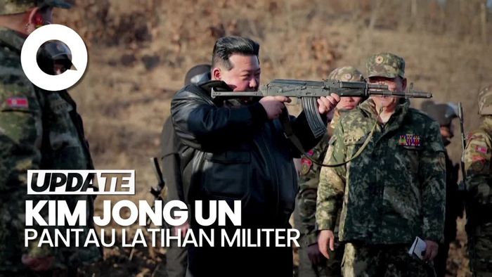 Momen Kim Jong Un Pantau Latihan Perang Pasukan Militer Korut