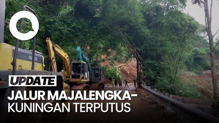 Penampakan Terkini Jalur Majalengka-Kuningan yang Putus Akibat Longsor