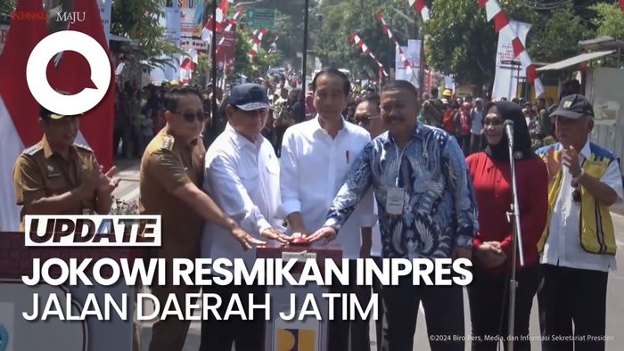 Didampingi Prabowo, Jokowi Resmikan Inpres Jalan Daerah Provinsi Jatim