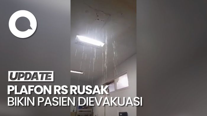 Plafon RS Gorontalo Rusak, Hujan Merembes Sampai Pasien Dievakuasi