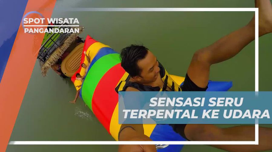 Sensasi Seru Terpental di Udara, Asiknya Bermain Water Catapult Pangandaran 