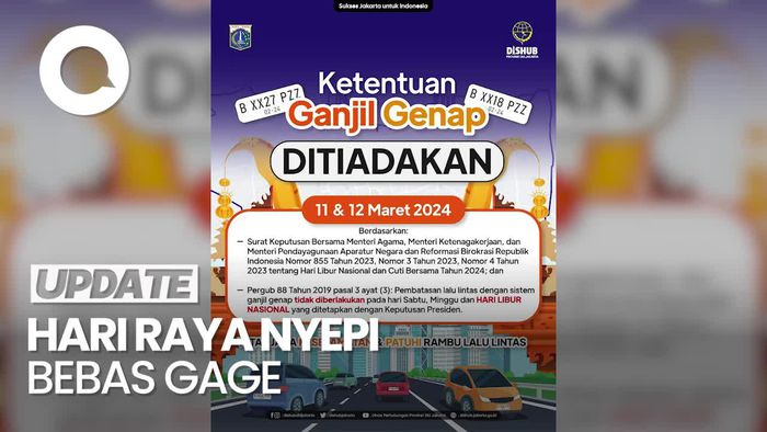 Dear Warga DKI, Aturan Gage Tak Berlaku saat Hari Raya Nyepi 2024