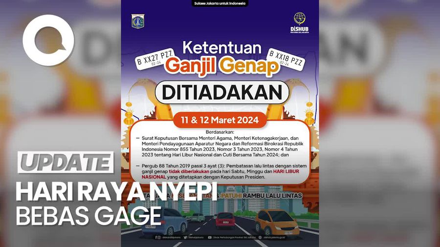 Dear Warga DKI, Aturan Gage Tak Berlaku saat Hari Raya Nyepi 2024
