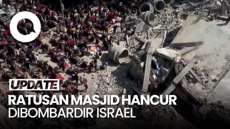 1.000 Masjid Hancur, Warga Gaza Ibadah di Puing-puing Jelang Ramadan