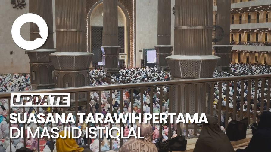 Melihat Suasana Tarawih Perdana Ramadan 1445 H di Masjid Istiqlal