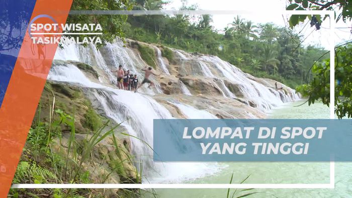Melompat Dari Spot Tinggi Air Terjun Deng-deng Tasikmalaya