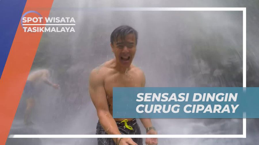 Merasakan Sensasi Dingin Bermain di Air Terjun Ciparay Tasikmalaya