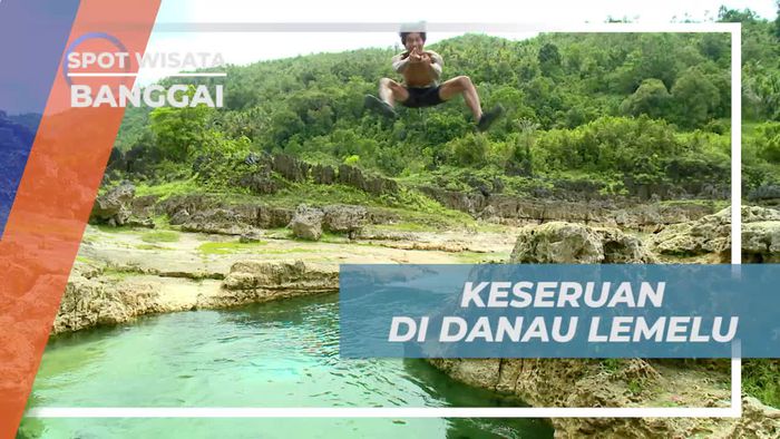 Melompat Seru ke Air Jernih Danau Lemelu Banggai