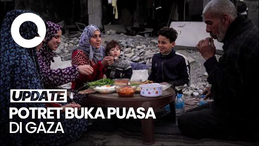 Ramadan Suram di Gaza, Warga Palestina Berbuka di Tengah Reruntuhan