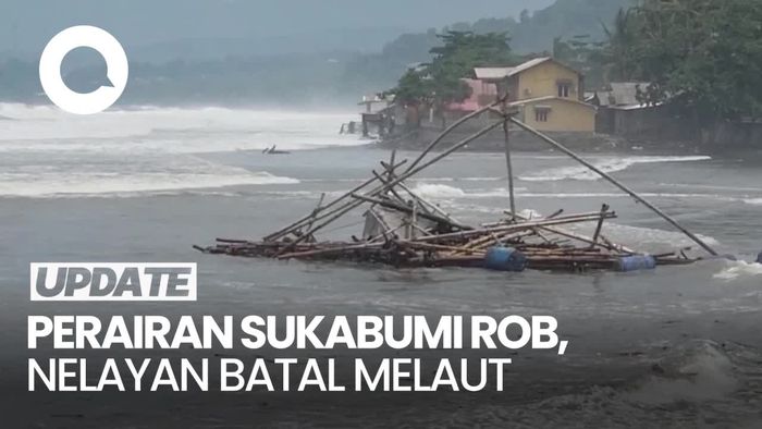 Dampak Rob di Perairan Sukabumi: Nelayan Tak Melaut-Banyak Perahu Rusak