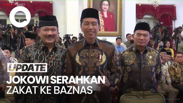 Momen Jokowi-Maruf Serahkan Zakat ke Baznas di Istana Negara