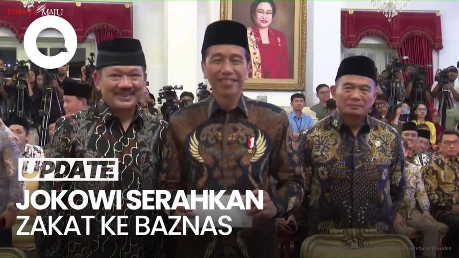Momen Jokowi-Maruf Serahkan Zakat ke Baznas di Istana Negara