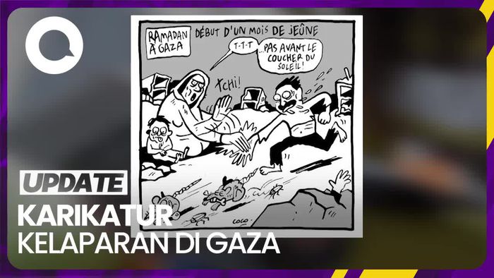 Media Prancis Bikin Karikatur Kelaparan di Gaza saat Ramadan