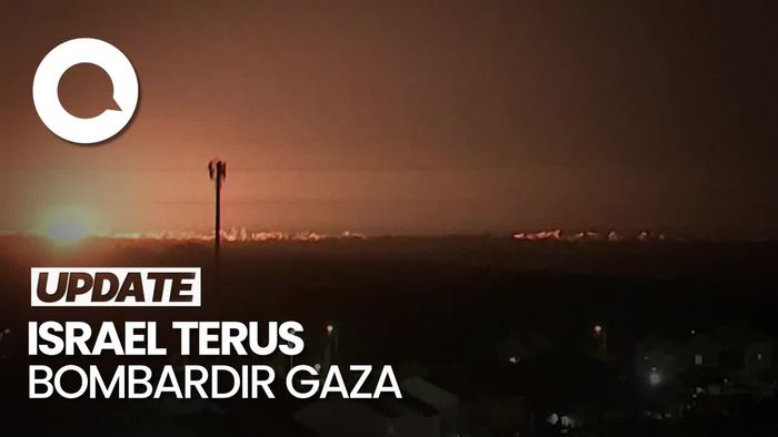 Penampakan Langit Malam di Gaza saat Dihujani Rudal Israel