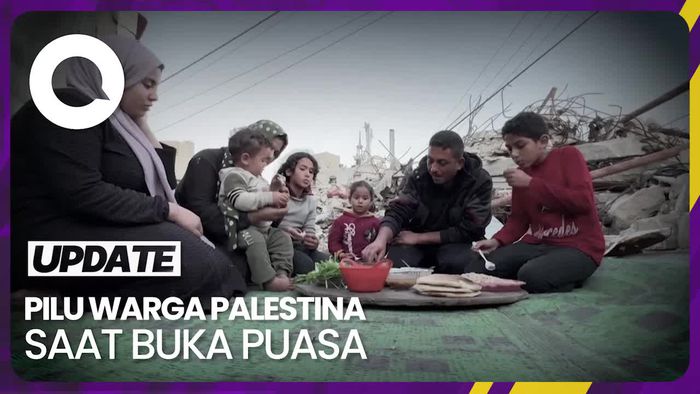 Sedih! Warga Palestina Buka Puasa di Antara Reruntuhan Rumah