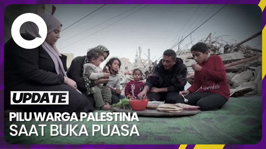 Sedih! Warga Palestina Buka Puasa di Antara Reruntuhan Rumah