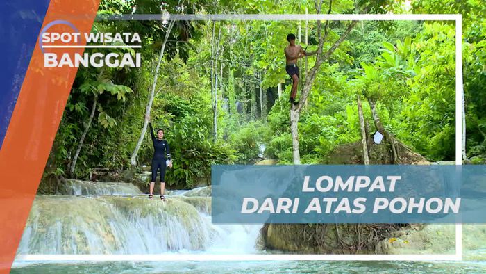Melakukan Aksi Seru Melompat Dari Atas Pohon, Air Terjun Tembang Banggai