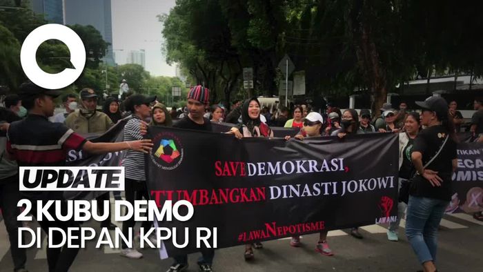 Demo di Depan KPU RI, Dua Kubu Saling Adu Orasi 