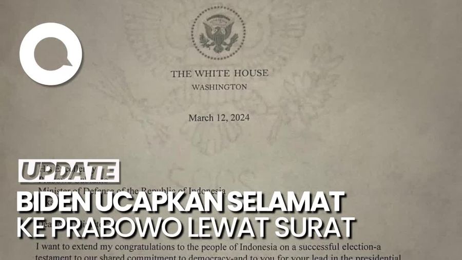 Prabowo Dapat Ucapan Selamat dari Biden Lewat Surat Resmi
