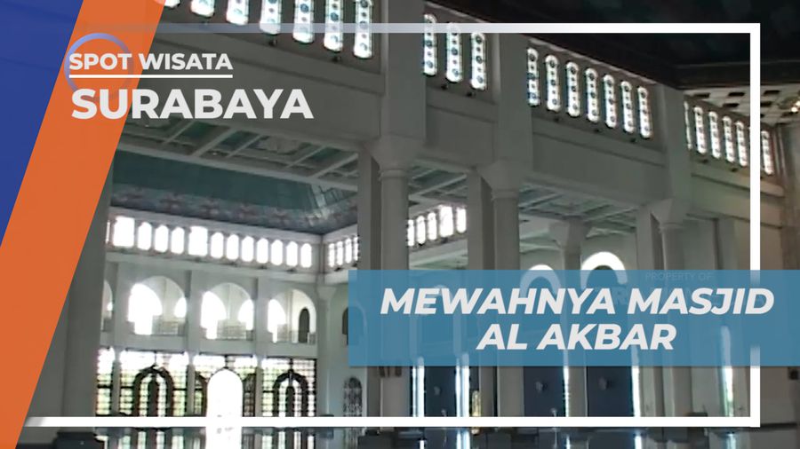 Melihat Kemewahan Interior Masjid Al Akbar yang Penuh Dengan Ukiran dan Kaligrafi, Surabaya