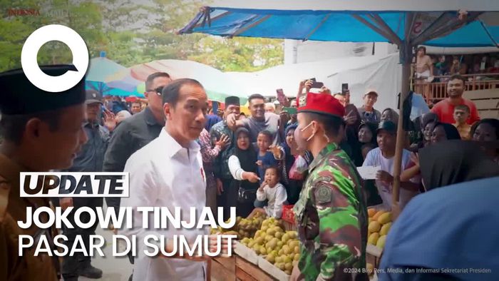 Presiden Jokowi Tinjau Pasar Gelugur Rantauprapat, Cek Harga Bahan Pangan