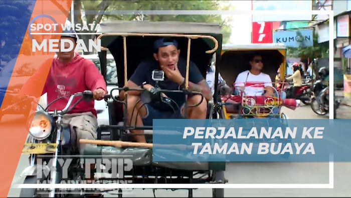 Naik Becak Khas Paris Van Sumatera Menuju Penangkaran Buaya, Medan