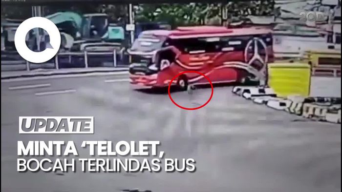 Detik-detik Bocah Tewas Terlindas Bus di Merak Saat Minta Telolet